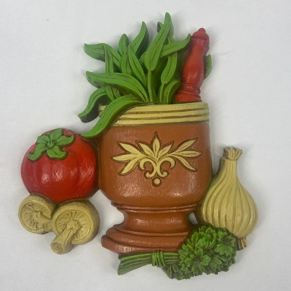 Vintage Homco Dart Vegetable Kitchen Wall Plaques Lot 3 Carrots Radishes Decor